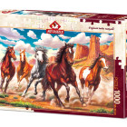 Puzzle - Art puzzle - Divoké koně v údolí