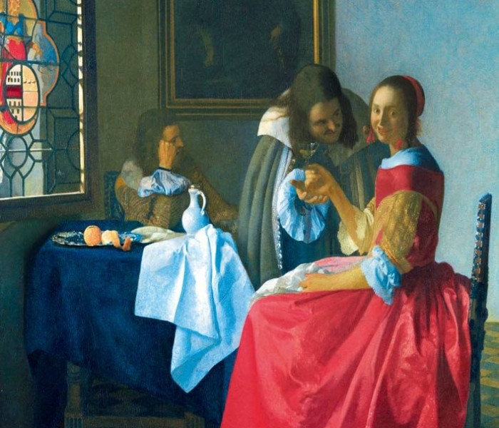 Puzzle - Bluebird - Dívka se sklenkou vína, 1659