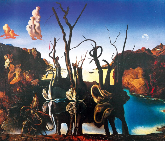 Puzzle - Bluebird - Labutě odrážející se ve vodě jako sloni, 1937