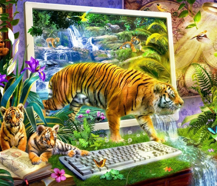 Puzzle - Bluebird - Oživlý tygr