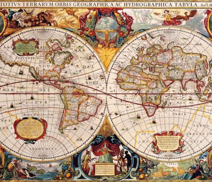 Puzzle - Bluebird - Starobylá mapa světa