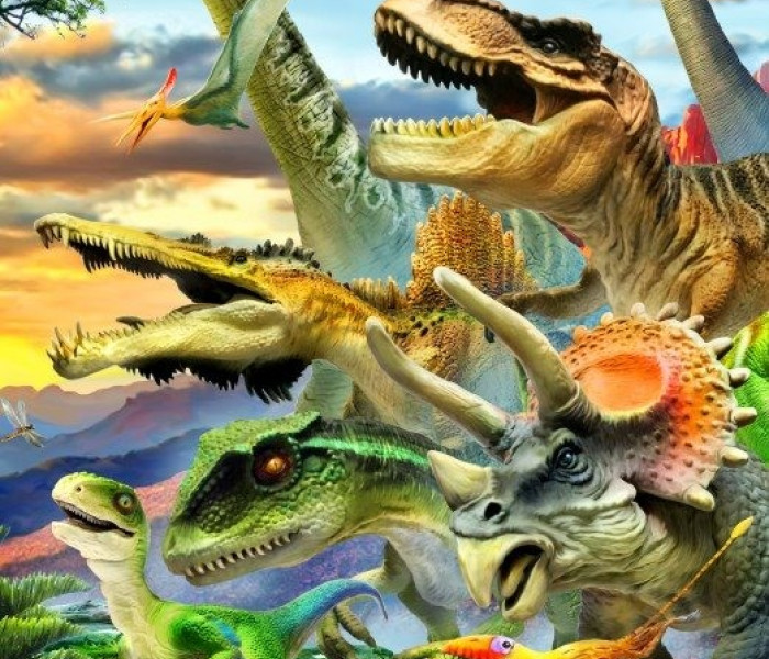 Puzzle - Bluebird - Dinosauři při západu slunce