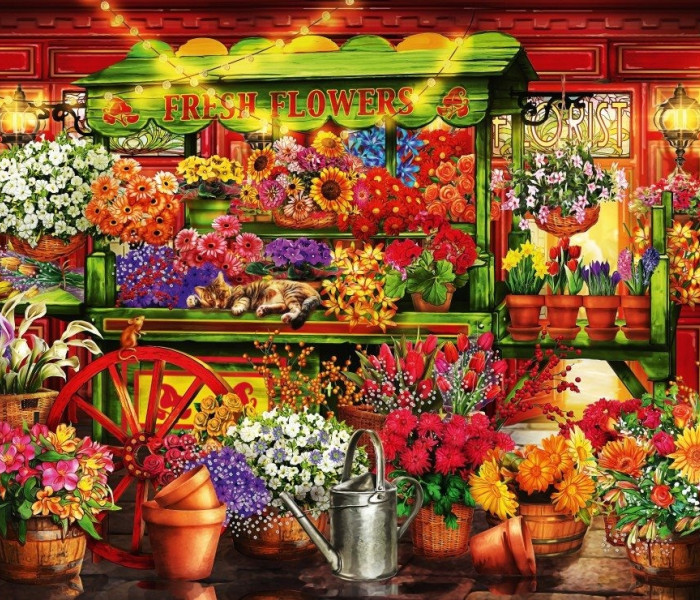 Puzzle - Bluebird - Stánek s květinami