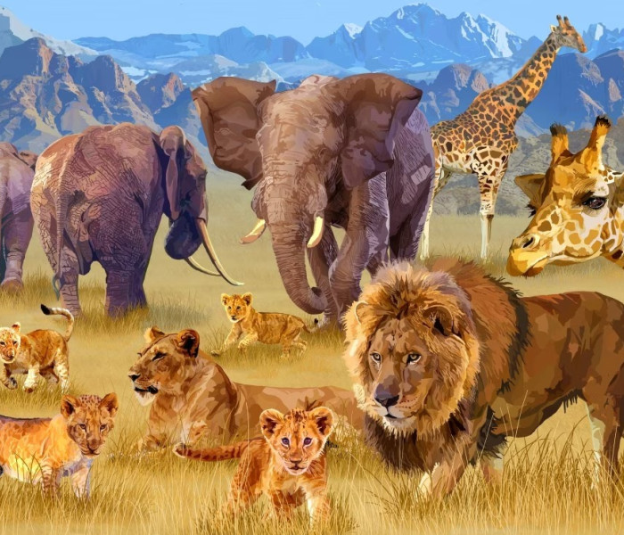 Puzzle - Bluebird - Zvířata žijící v savaně