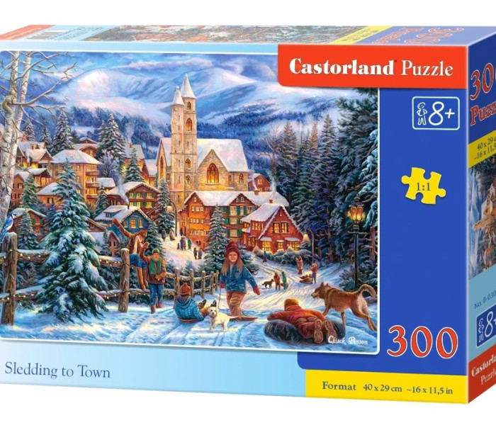 Puzzle - Castorland - Sáňkování do města
