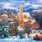 Puzzle - Castorland - Sáňkování do města