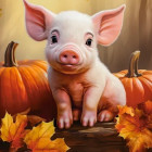 Puzzle - Castorland - Roztomilé podzimní prasátko