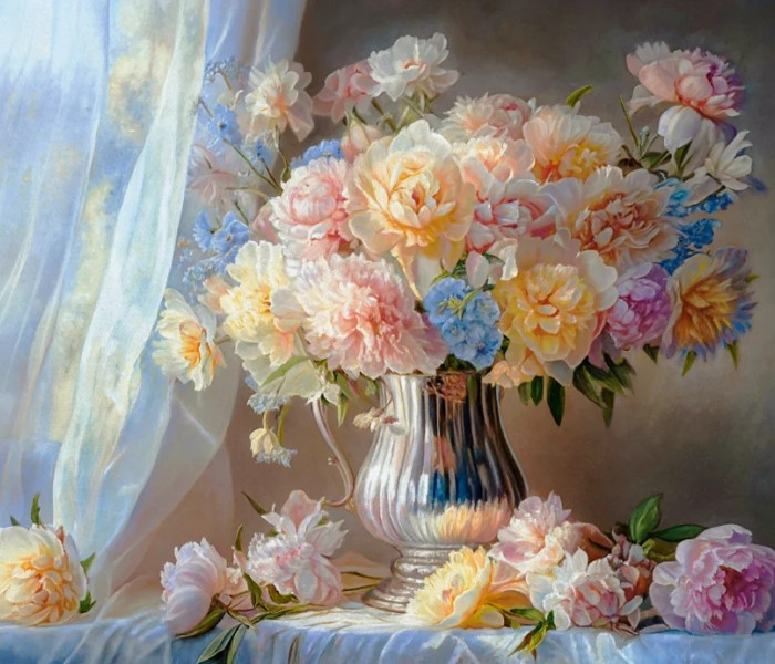 Puzzle - Castorland - Pastelové pivoňky