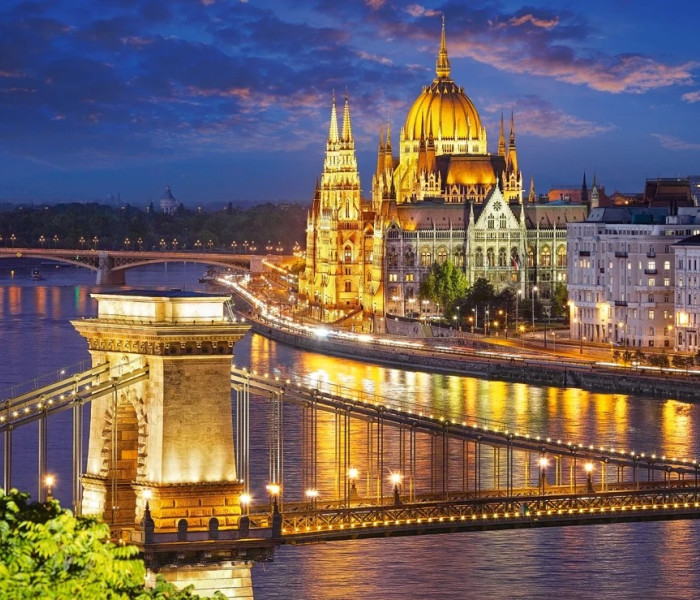 Puzzle - Castorland - Pohled na Budapešť za soumraku