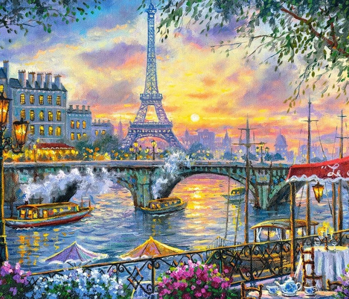 Puzzle - Castorland - Čas na čaj v Paříži