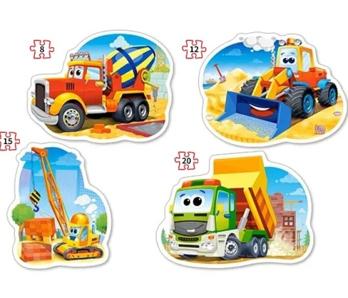 Puzzle - Castorland - Stavební stroje - 4 v 1
