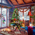 Puzzle - Castorland - Vánoční chata