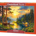 Puzzle - Castorland - Západ slunce nad lesní řekou