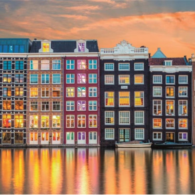 Zářivý Amsterdam - Panoramatické puzzle