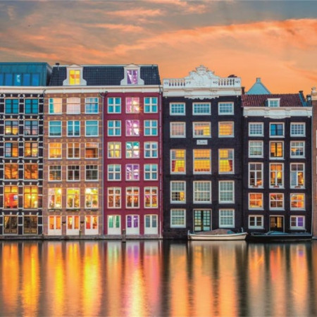 Zářivý Amsterdam - Panoramatické puzzle