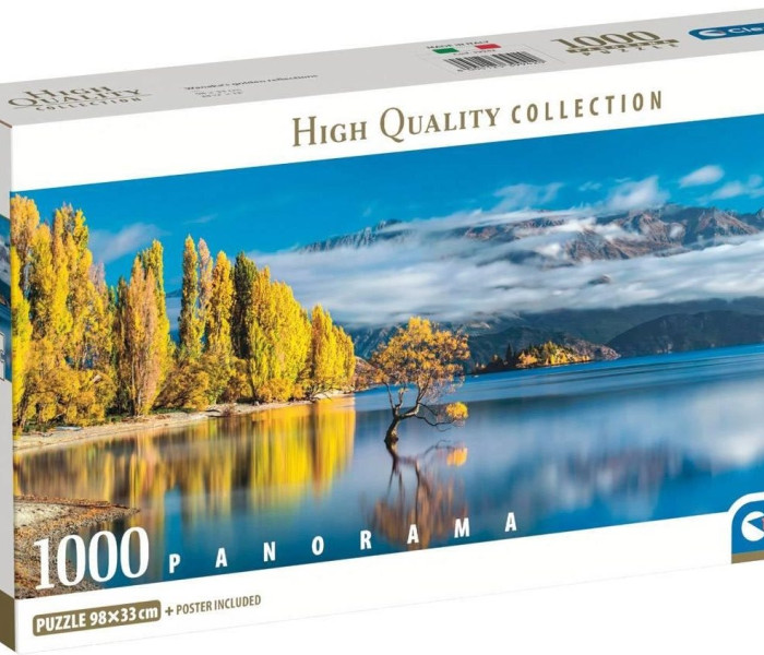 Puzzle - Clementoni - Zlaté odrazy jezera Wanaka - Panoramatické puzzle
