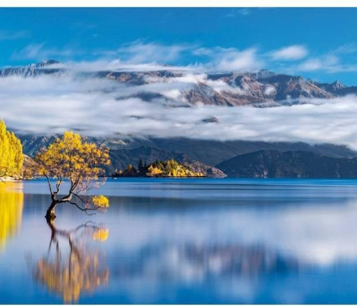 Puzzle - Clementoni - Zlaté odrazy jezera Wanaka - Panoramatické puzzle