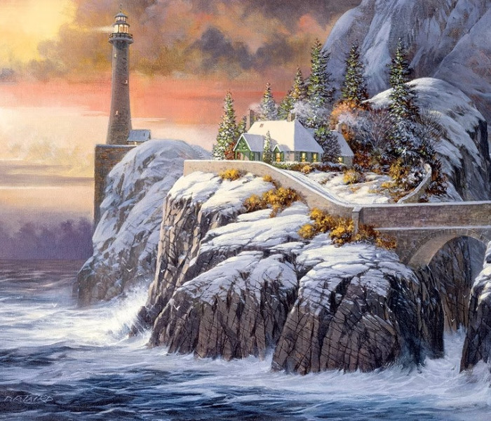 Puzzle - Cobble Hill - Maják v zimě