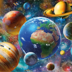 Puzzle - Dino - Planety Svítící puzzle