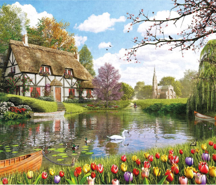 Puzzle - Dino - Chata u vody