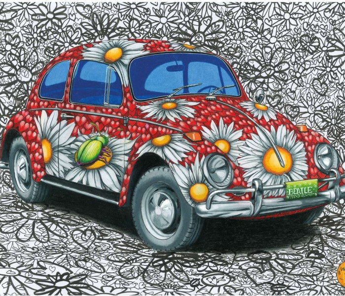 Puzzle - Dino - Malovaný VW Brouk