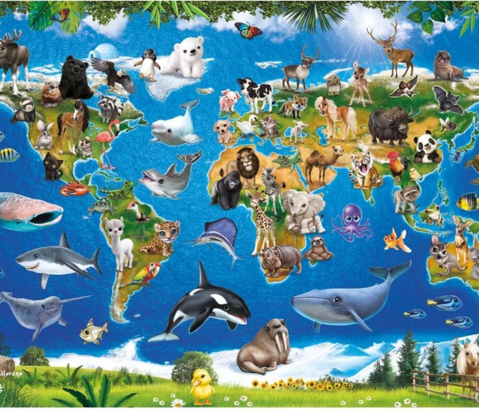 Puzzle - Dino - Mapa zvířat