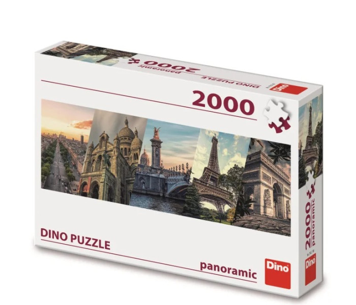 Puzzle - Dino - Paříž Koláž - Panoramatické puzzle