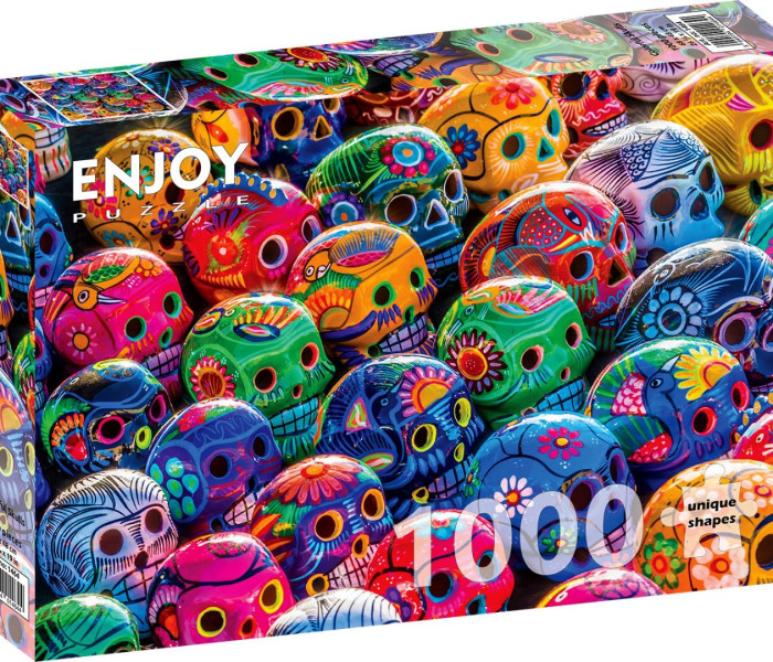 Puzzle - Enjoy - Barevné lebky