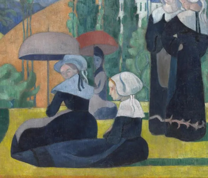 Puzzle - Grafika - Bretonci s deštníky