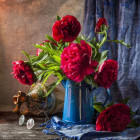 Puzzle - Grafika - Červené pivoňky