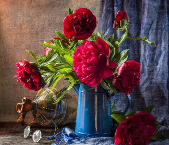 Puzzle - Grafika - Červené pivoňky