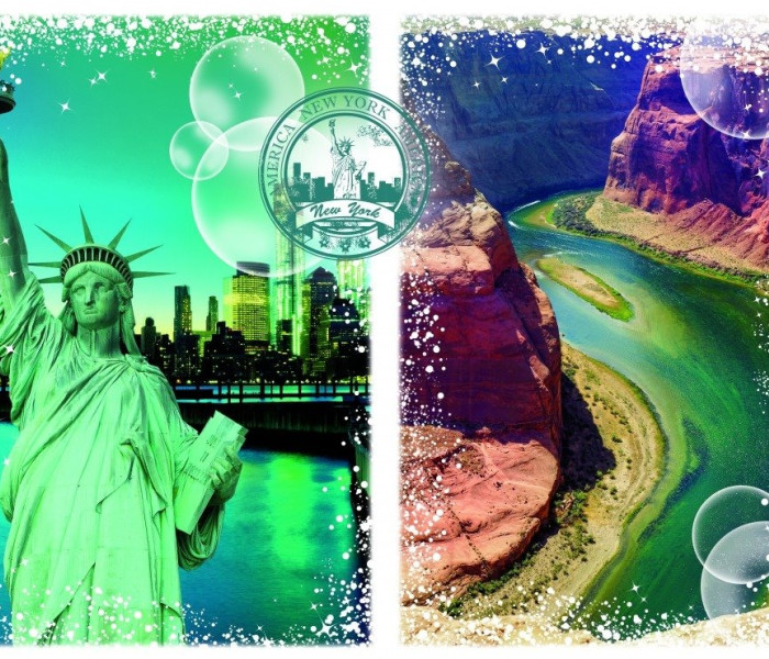 Puzzle - Grafika - Cesta kolem světa - Spojené státy americké