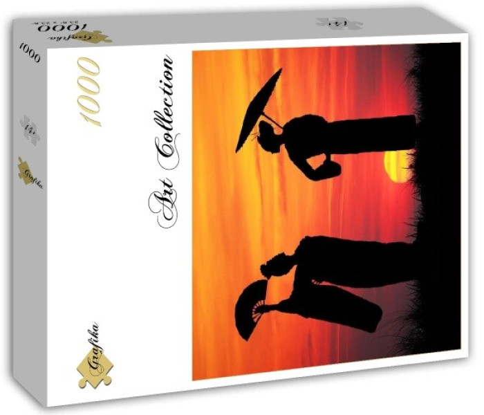 Puzzle - Grafika - Gejša při západu slunce