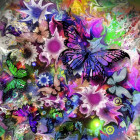 Puzzle - Grafika - Květiny a motýli
