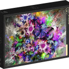 Puzzle - Grafika - Květiny a motýli