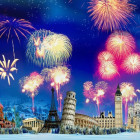 Puzzle - Grafika - Nový rok na celém světě