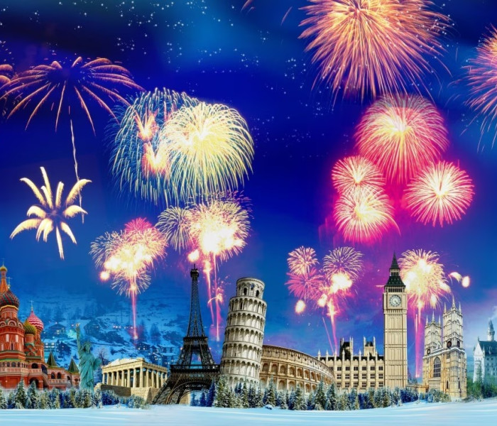 Puzzle - Grafika - Nový rok na celém světě