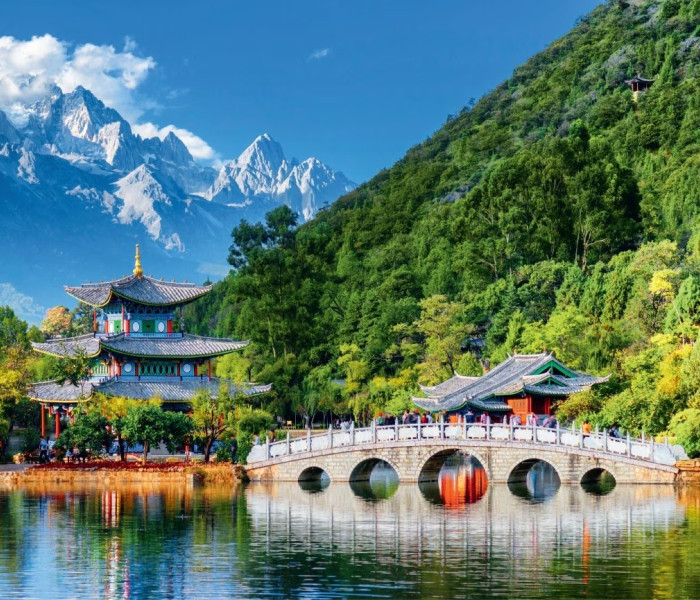 Puzzle - Grafika - Sněžná hora nefritového draka