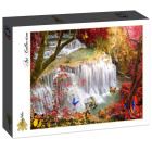 Puzzle - Grafika - Vodopád v hlubokém lese