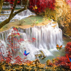 Puzzle - Grafika - Vodopád v hlubokém lese