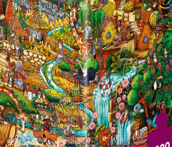 Puzzle - Heye - Exotické safari - Triangular puzzle