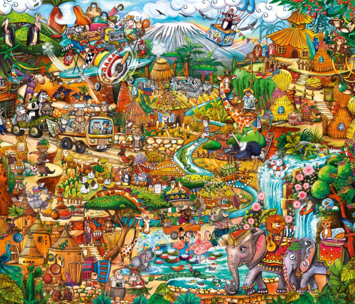 Puzzle - Heye - Exotické safari - Triangular puzzle