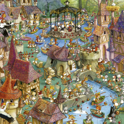 Králičí městečko - Triangular puzzle