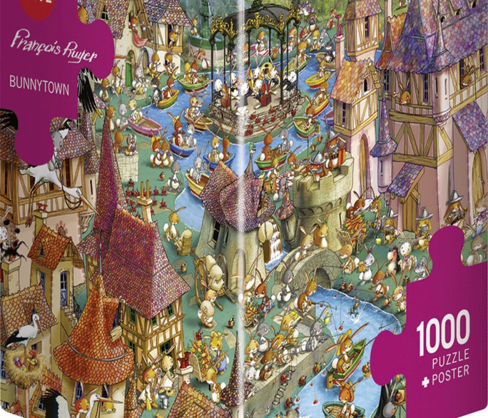 Puzzle - Heye - Králičí městečko - Triangular puzzle