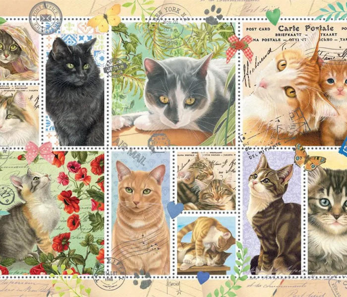 Puzzle - Jumbo - Kočičí známky