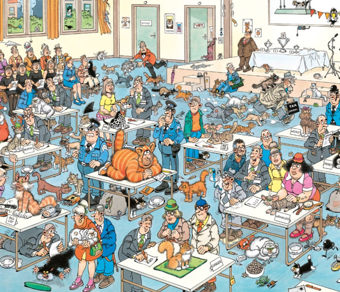 Puzzle - Jumbo - Kočičí přehlídka