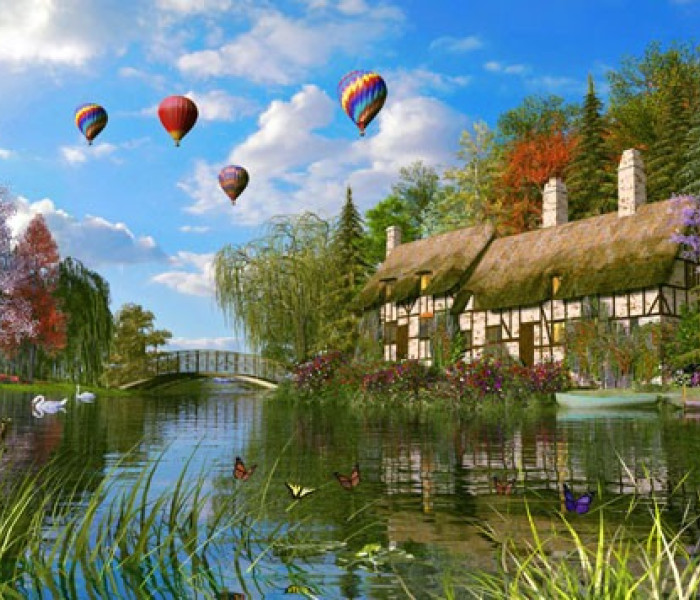 Puzzle - King - Starý domek u řeky