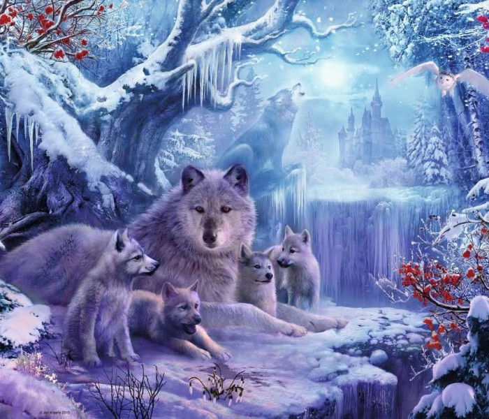 Puzzle - Ravensburger - Zimní vlci