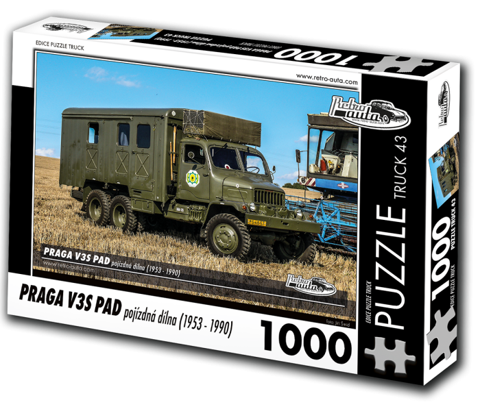 Puzzle - Retro-auta - Praga V3S PAD Pojízdná dílna (1953-1990)