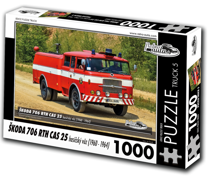 Puzzle - Retro-auta - Škoda 706 RTH CAS 25 hasičský vůz (1960-1964)
